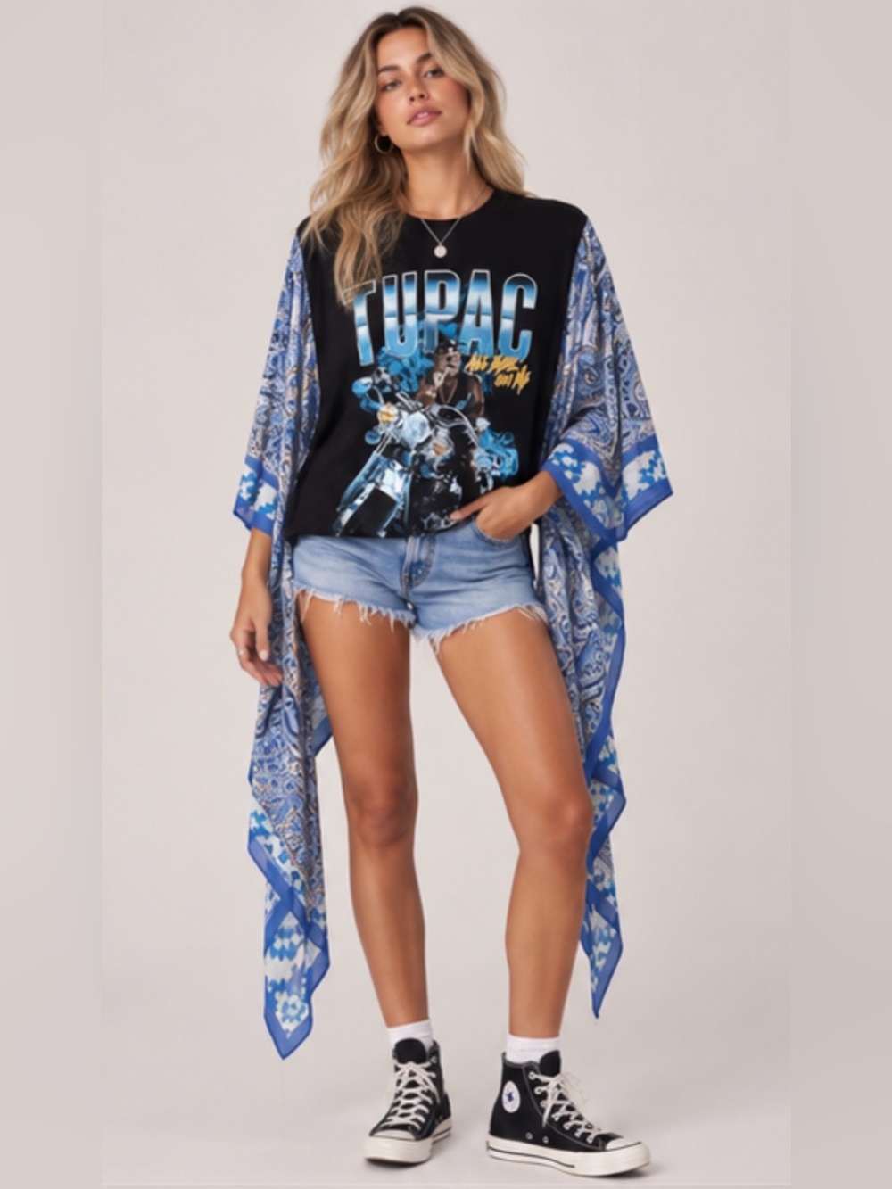 Tupac Graphic Kimono Tee